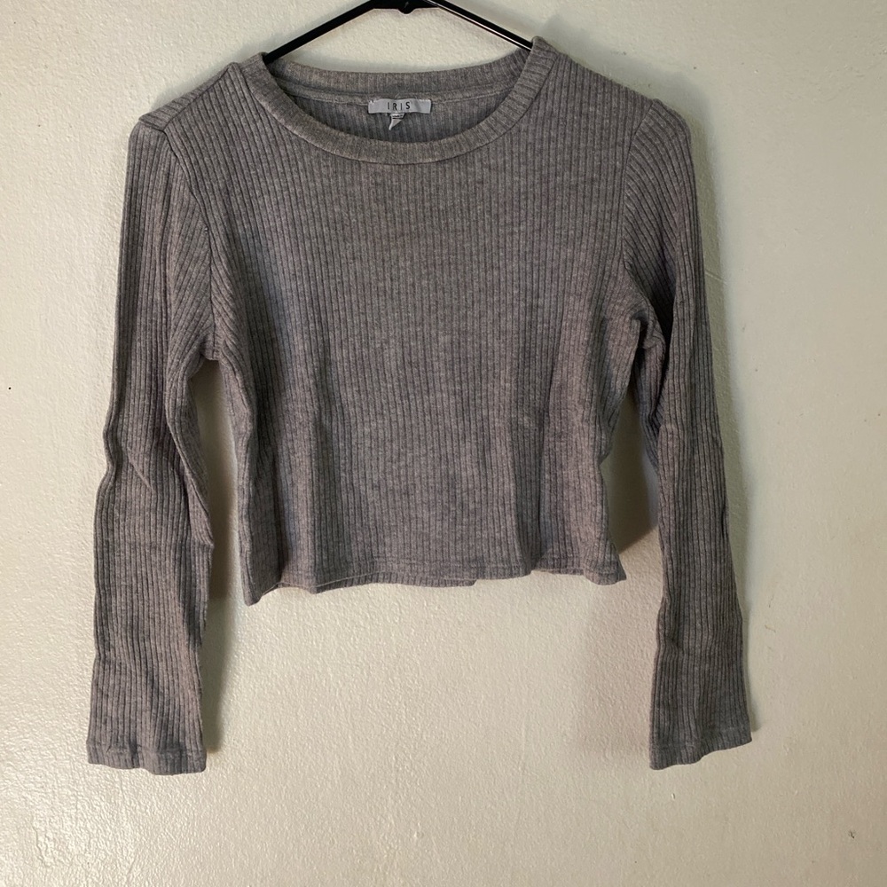 Gray Ribbed Two-Piece Set - Picture 3 of 4